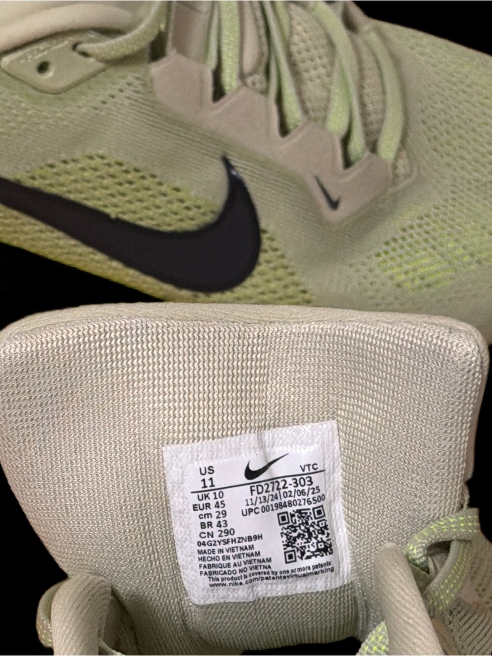 Nike AIR PEGASUS 41 Olive Aura /White Volt Men’s size 11 Runners - Picture 13 of 13